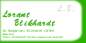 lorant blikhardt business card