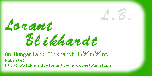 lorant blikhardt business card